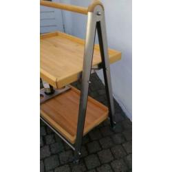 Butlertray inklapbaar, beuken met rvs In nieuwstaat!