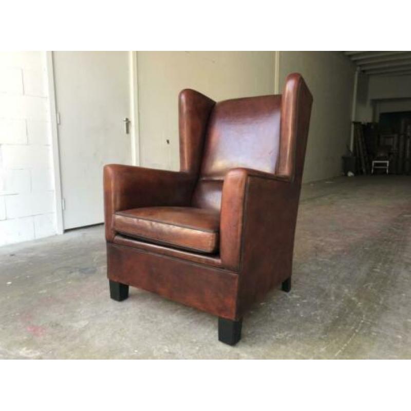 Schapenleren Lounge Atelier oorfauteuil XXL nieuwstaat