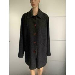 D914 Grijs wollen winterjas maat 44/46 jas winter wol grijs