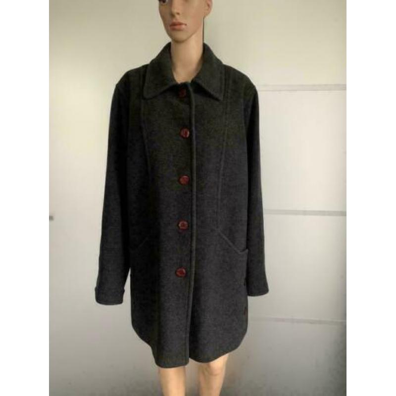 D914 Grijs wollen winterjas maat 44/46 jas winter wol grijs