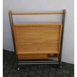 Butlertray inklapbaar, beuken met rvs In nieuwstaat!