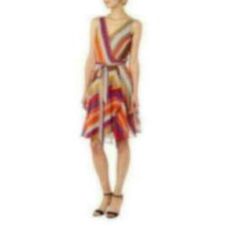Ralph Lauren Charnika wikkeljurk met streepdessin, maat M