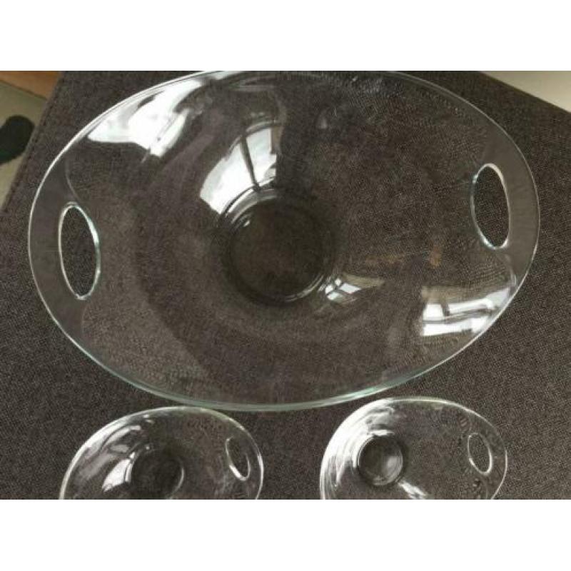 Transparente glazen schalen. Made in Italy. Borgonovo.