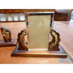 3 art deco houten fotohouders