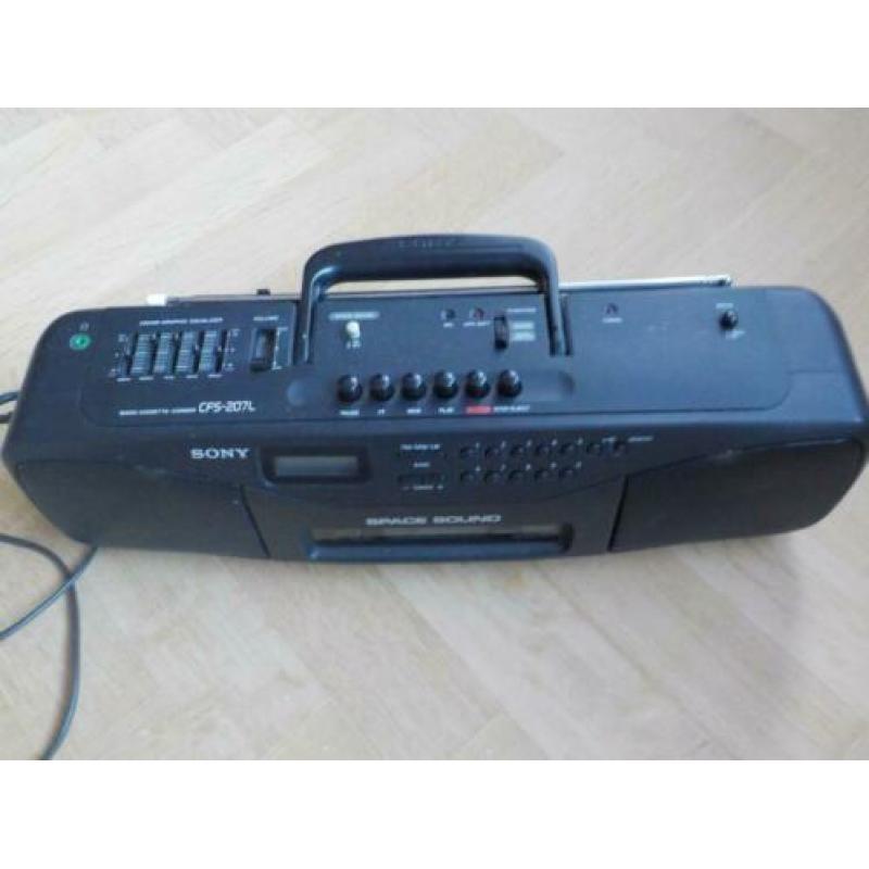 Sony CFS-207L radio cassette-corder met boekje vintage 1990