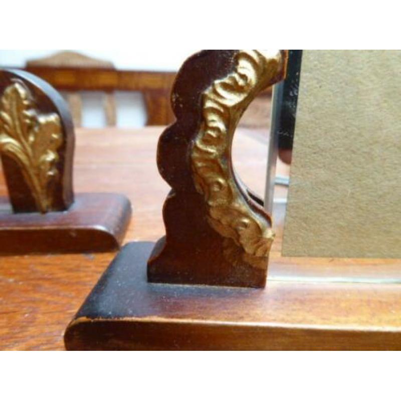 3 art deco houten fotohouders