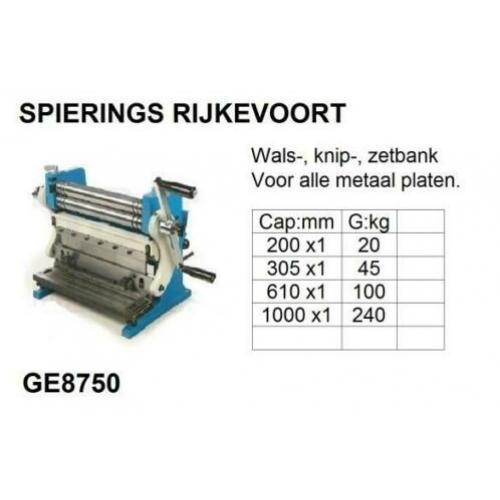 Platenwals knippen zetten combi 3in1 3-1 Metaal