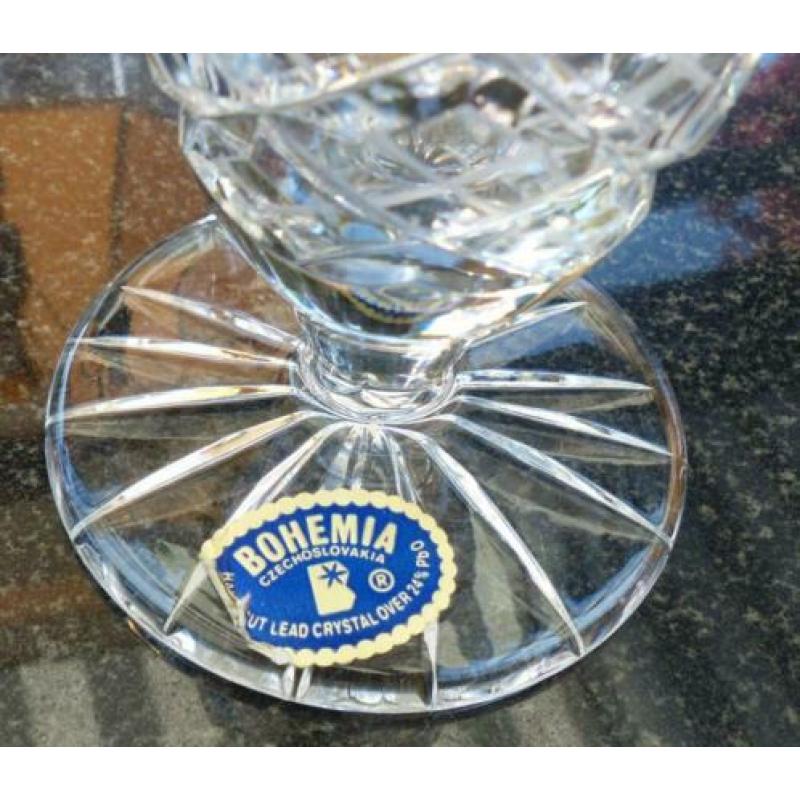 Bohemia Czechoslovakia kristallen vaas hoogte 20cm