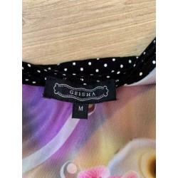 Z.g.a.n. Kleurrijk, lang shirt / top van Geisha, maat M / 38