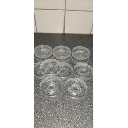 12 mooie glazen antieke ster onderzetters bakjes 7,5 cm