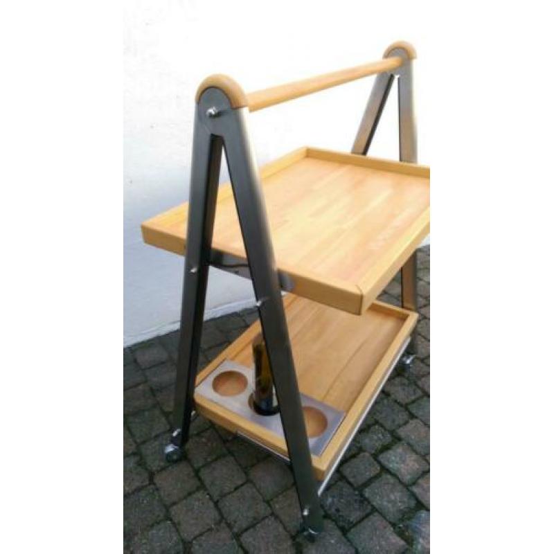 Butlertray inklapbaar, beuken met rvs In nieuwstaat!