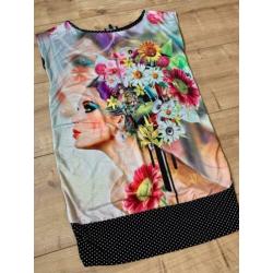 Z.g.a.n. Kleurrijk, lang shirt / top van Geisha, maat M / 38