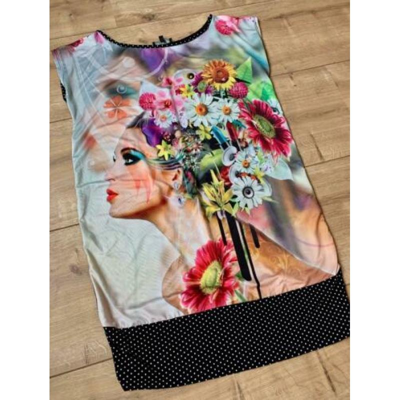 Z.g.a.n. Kleurrijk, lang shirt / top van Geisha, maat M / 38