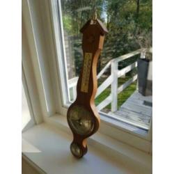 Vintage houten retro barometer