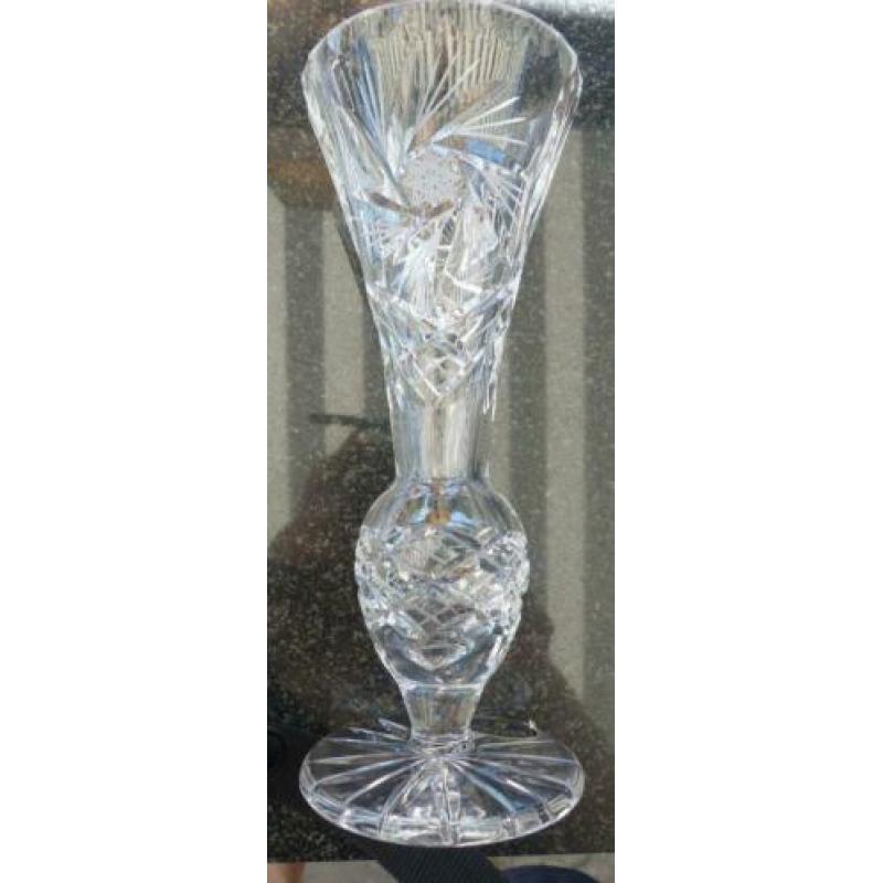 Bohemia Czechoslovakia kristallen vaas hoogte 20cm