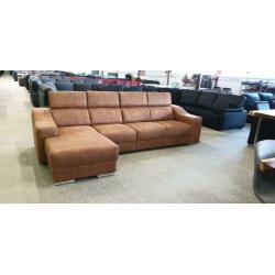 n605 cognac bruin leder hoekbank
