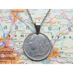 Belgie: originele munt ketting/sleutelhanger reiscadeau