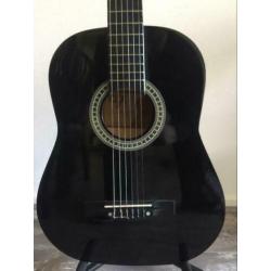 Klassiek gitaar met hose en standaard,