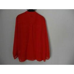 Voille oranje blouse merk Second Female maat L lange mouw