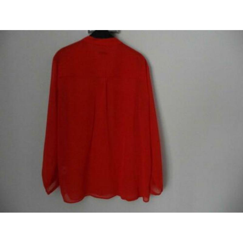 Voille oranje blouse merk Second Female maat L lange mouw