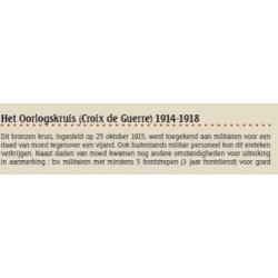 Medaille oorlogskruis 1914 1918 Croix du Guerre ereteken