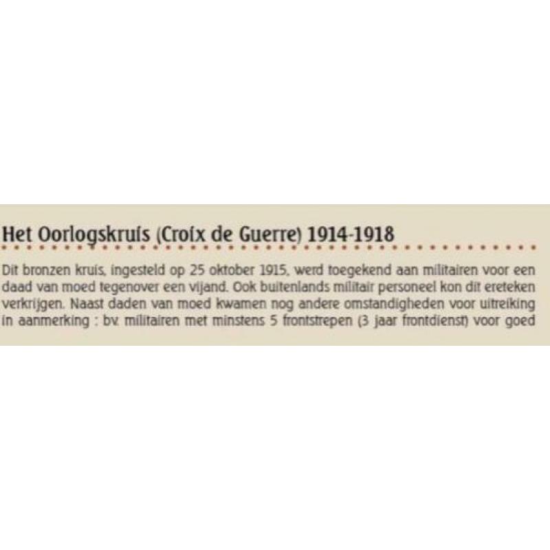 Medaille oorlogskruis 1914 1918 Croix du Guerre ereteken
