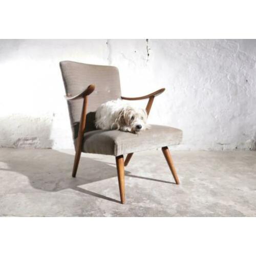 Vintage Design Fauteuiltje lichte bekleding jaren 50