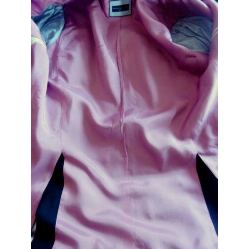 Zwart colbert van wol/linnen roze voering van Tommy Hilfiger