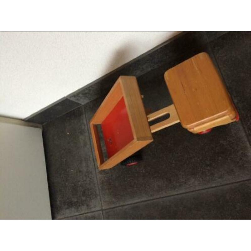 Antieke houten vrachtwagen kiepwagen jaren 60 / 70