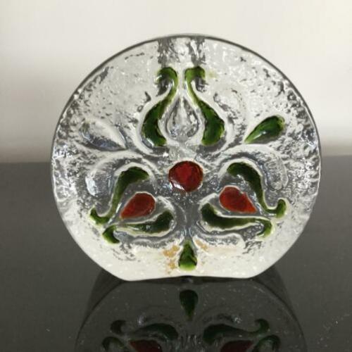 Walther glass “wheel” vaas met bloemdecoratie