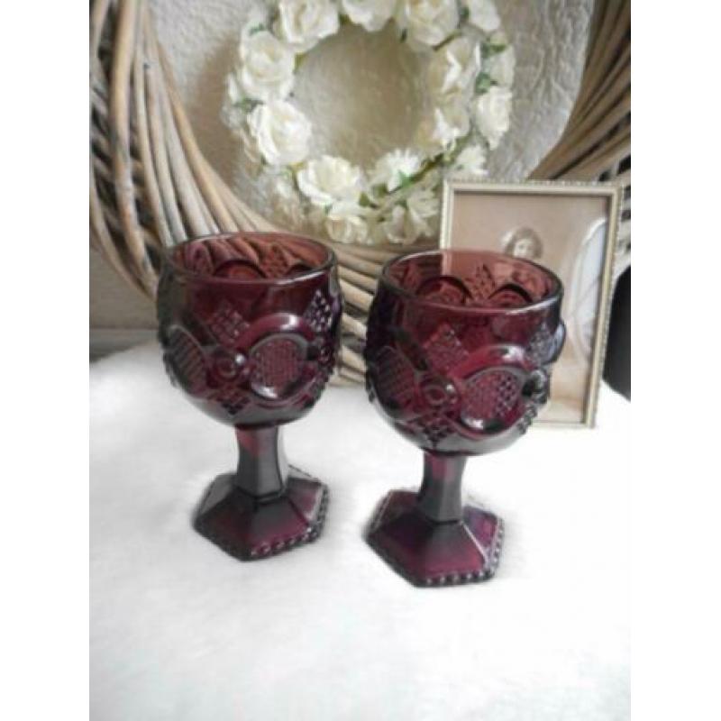 2 Vintage Avon Wijnglazen ** Mimosa **