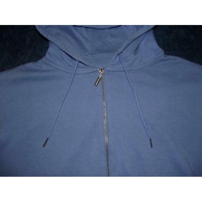 Te koop nieuw blauw sweater vest + capuchon: M / 40