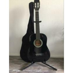 Klassiek gitaar met hose en standaard,