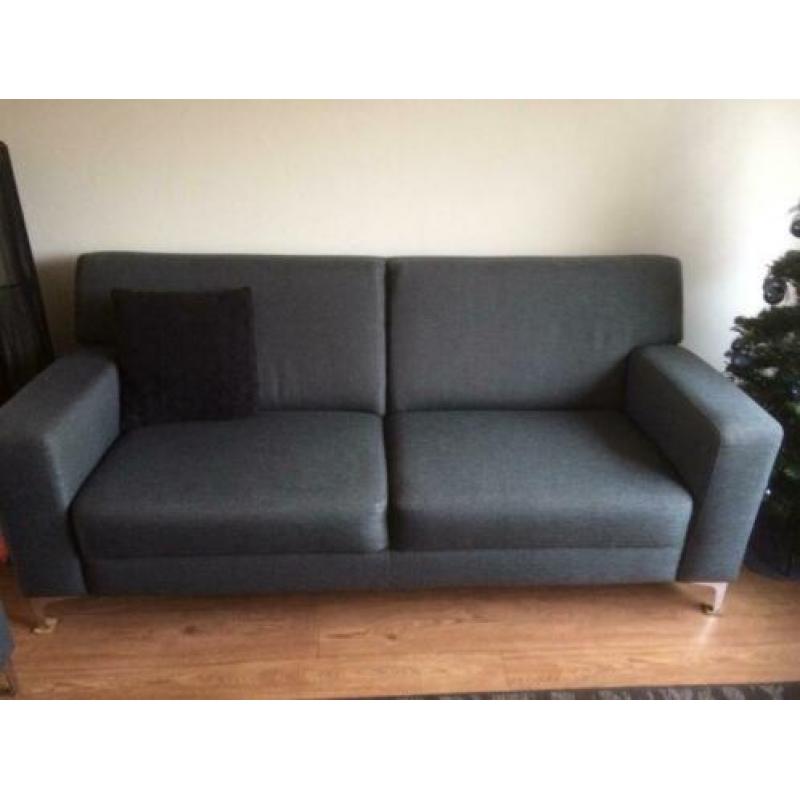 grijs blauwe bank, 2 en 3 zits