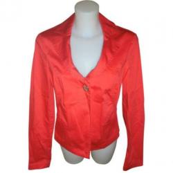 D4A Armani vuur rood jasje merk knoop label op de kraag D38