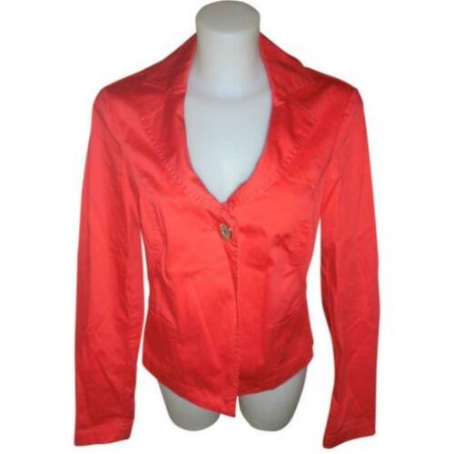 D4A Armani vuur rood jasje merk knoop label op de kraag D38