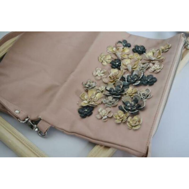 Oudroze tas - cluch PAPRIKA bloemen schattig tasje