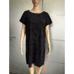 D03 GARCIA maat M=38/40 imitatie-suede leren jurk zwart