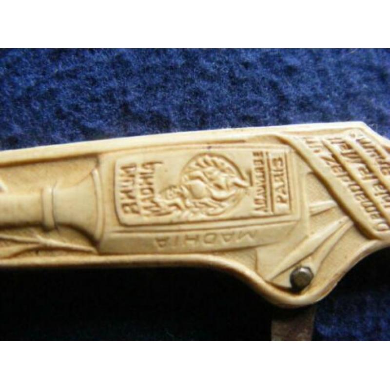 Zakmes Rhum Madhia Art Deco stijl met kurkentrekker en mesje