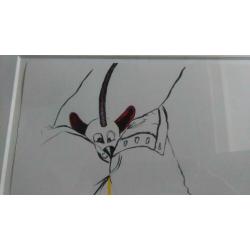 Rachid Ben Ali - Inkttekening op papier (ingelijst)