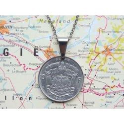 Belgie: originele munt ketting/sleutelhanger reiscadeau