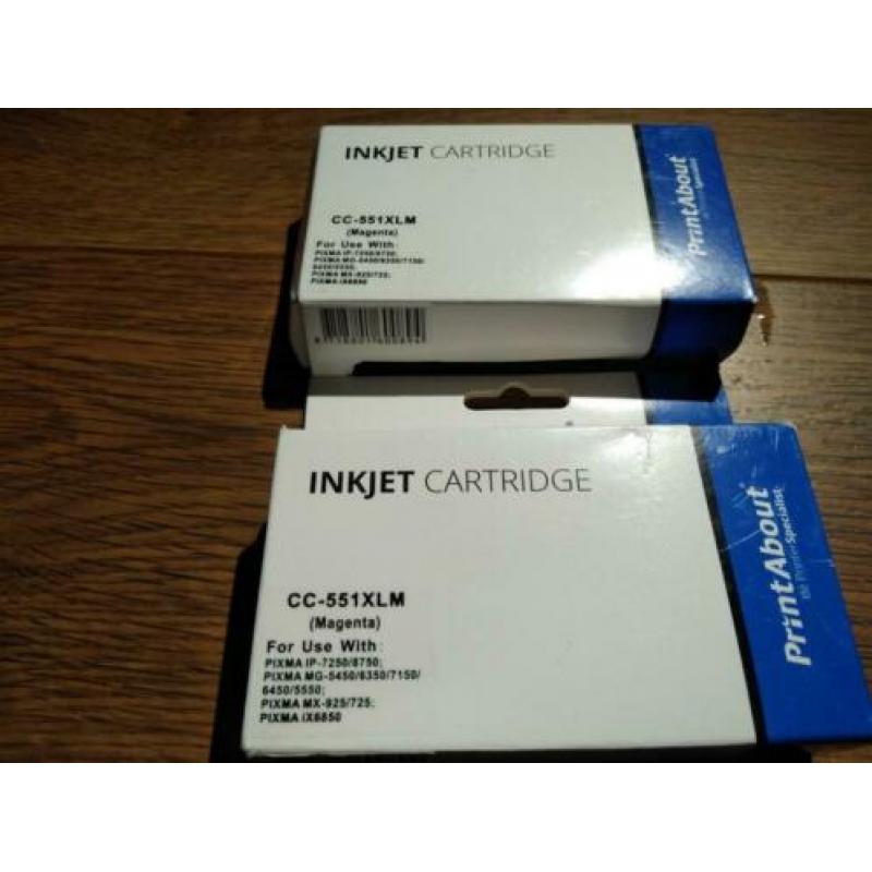 Cartridges Alle Kleuren CP-550XLBK en CC-551XL GY/Y/M/C