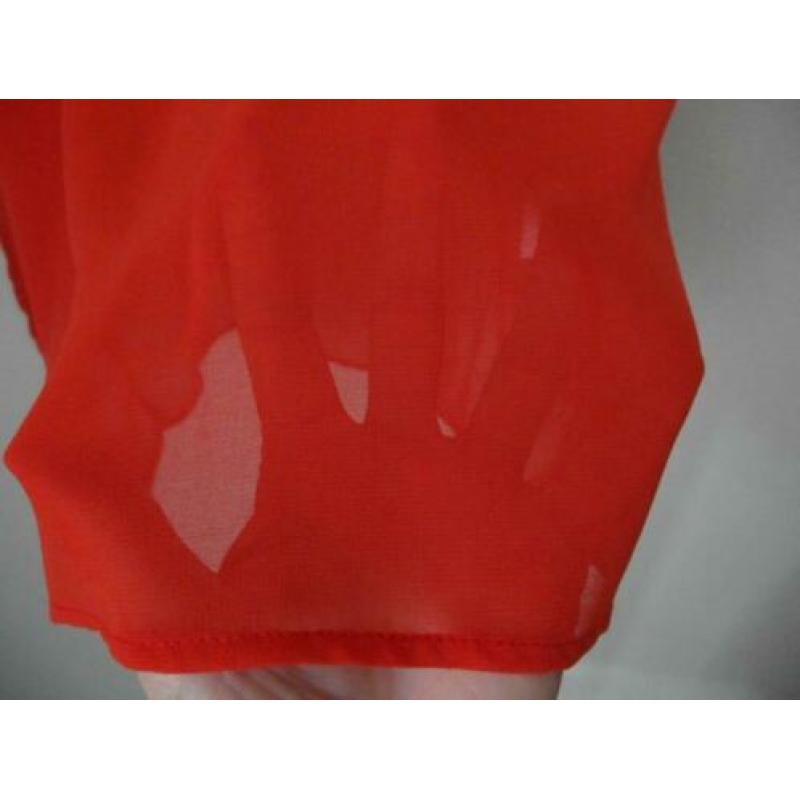Voille oranje blouse merk Second Female maat L lange mouw