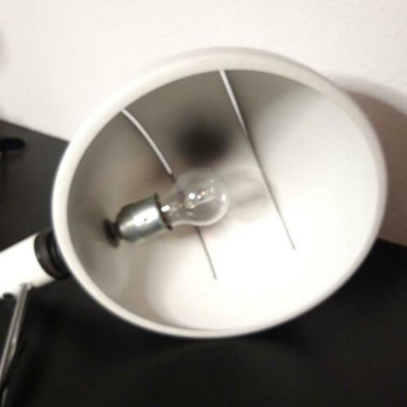 Vintage bureaulamp wit metaal industrieel