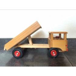 Antieke houten vrachtwagen kiepwagen jaren 60 / 70
