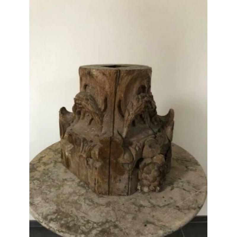 Houten Brocante Ornament Zwaar Eikenhout