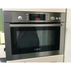 Bosch RVS inbouw combi oven met magnetron functie 45x60