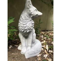 Vos, stenen beeld, vos dierfiguren,tuinbeelden-decoratie