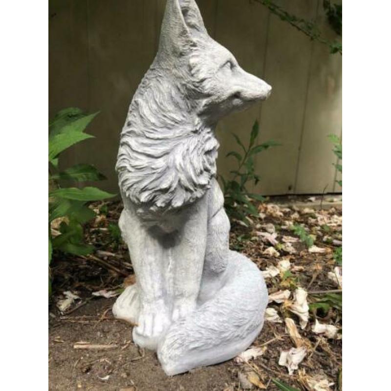 Vos, stenen beeld, vos dierfiguren,tuinbeelden-decoratie