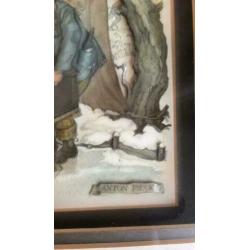 Anton Pieck 3 D ice skating 33.5x26.5 cm